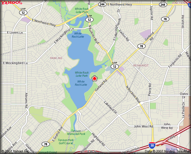 Map to The Winfrey Point Recreation Center at White Rock Lake