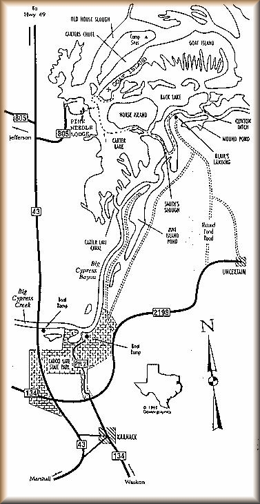 Map to Caddo Lake