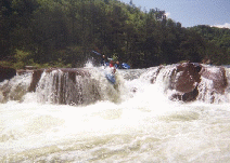 Whitney Peters boofing on Upper Ocoee