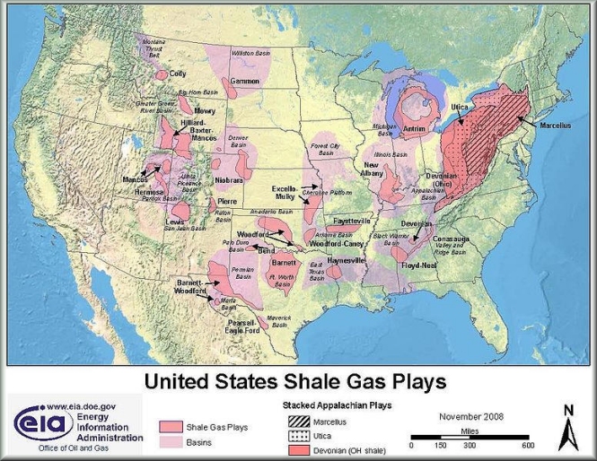US shale gas basin map